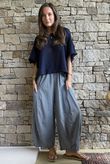 Arbi Gingham 7/8 Barrel Pant Navy